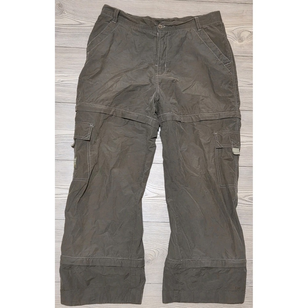 Vtg Y2K London Blues Pants Womens 13 Baggy Green Hemmed 32x25 Convertible Rave